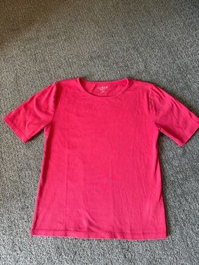 J. Crew Perfect Fit Short Sleeve Crewneck Tee in Hot Pink